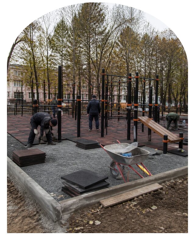 Проектирование и строительство воркаут площадки в Санкте-Петербурге